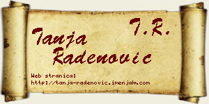 Tanja Radenović vizit kartica